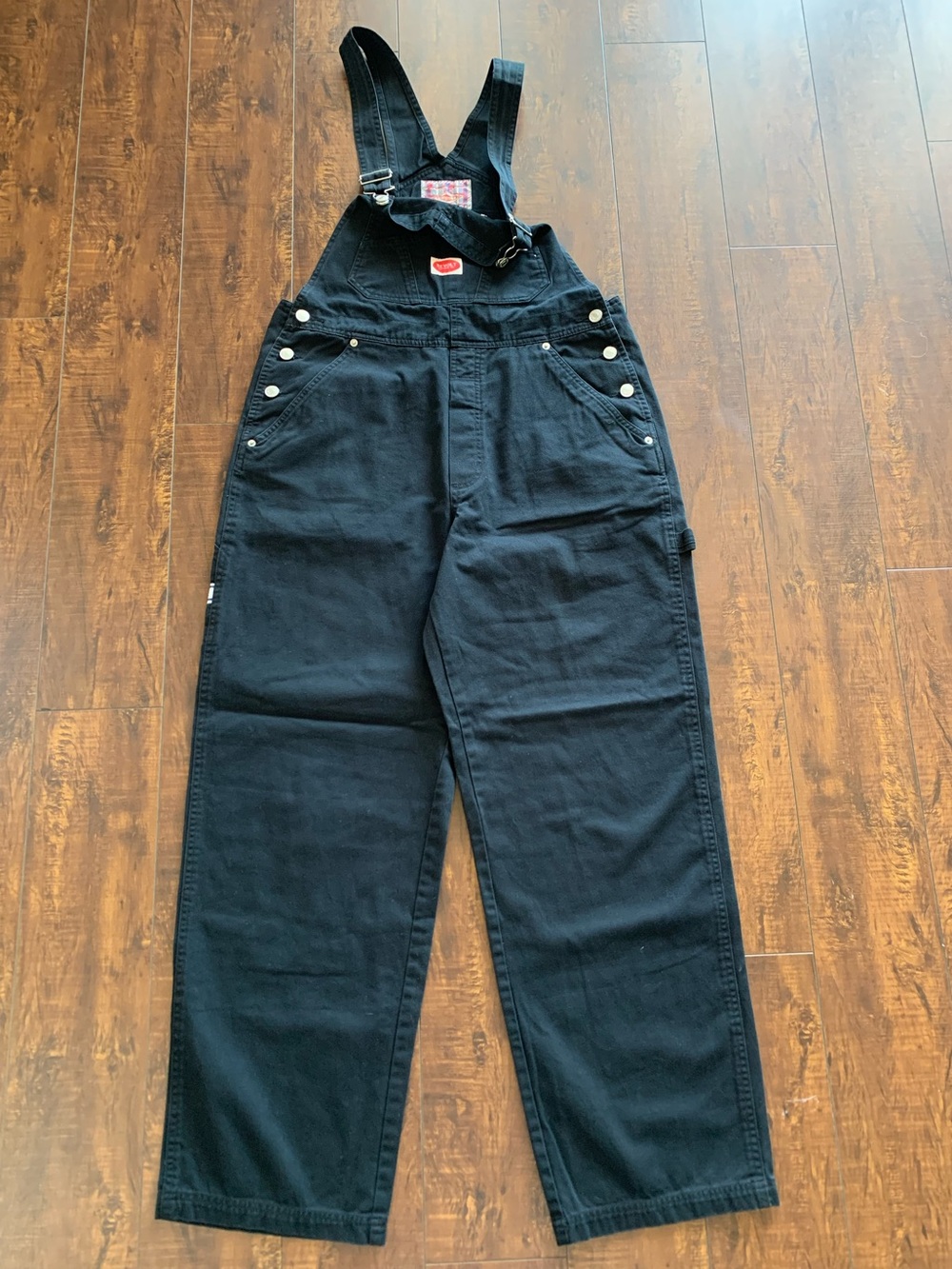Vintage 90s Revolt large
Clothing Co. black denim carpenter overalls unisex